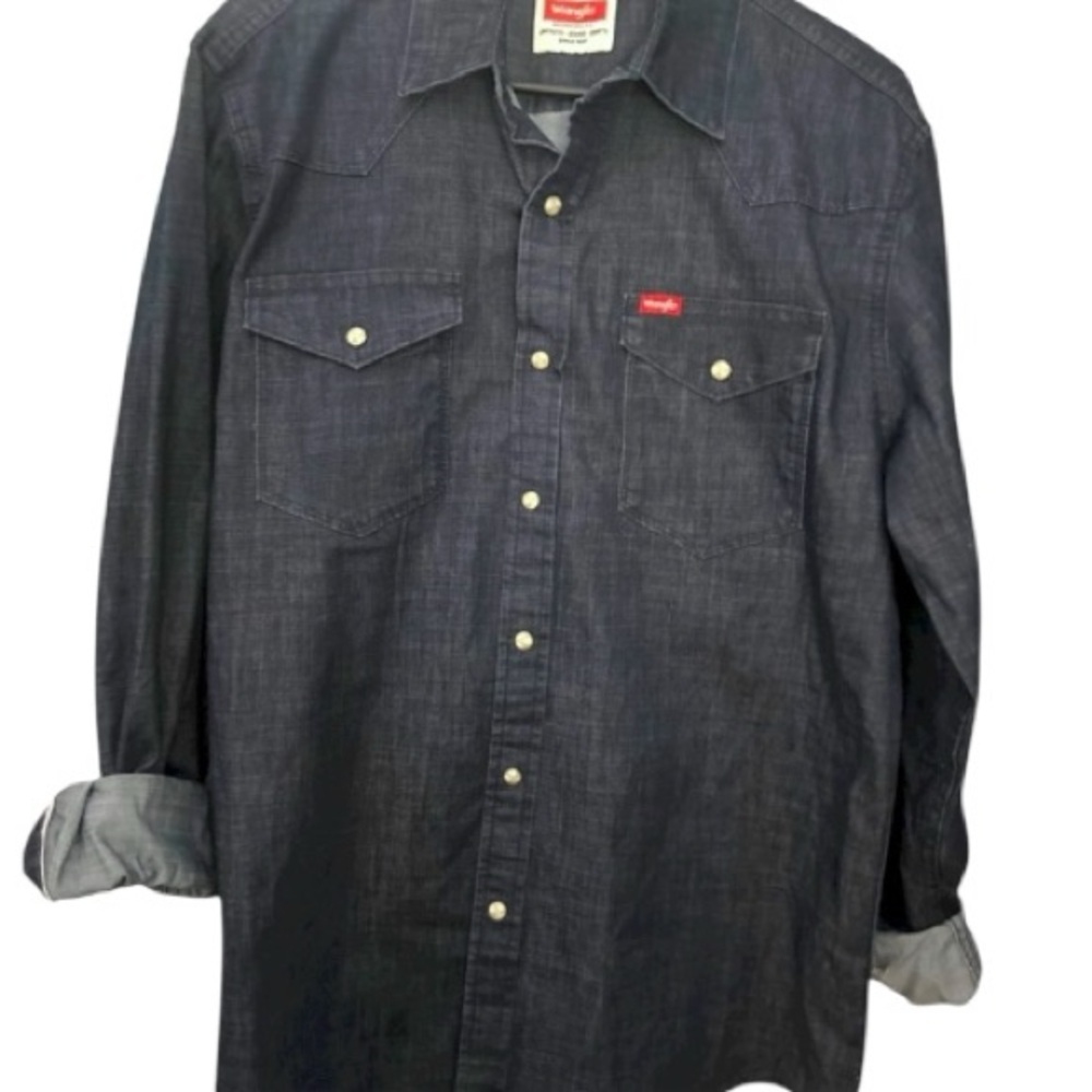 Wrangler Men's Dark Blue Button Down Shirt